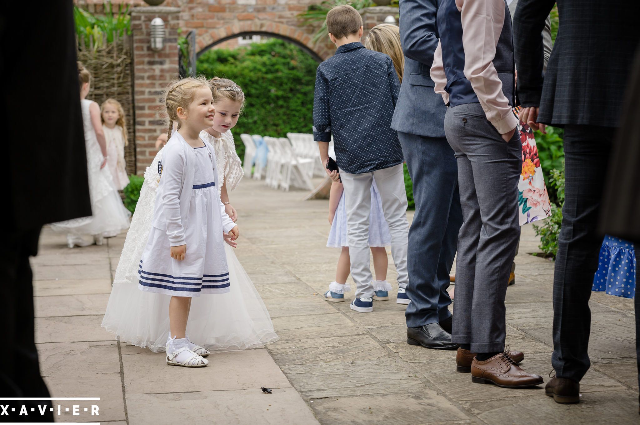 flower girls playing