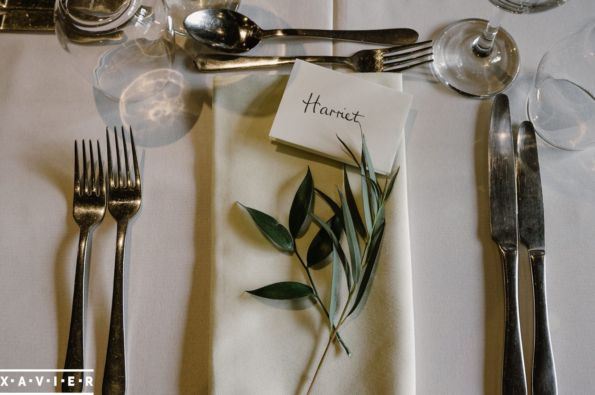 close up of the table names