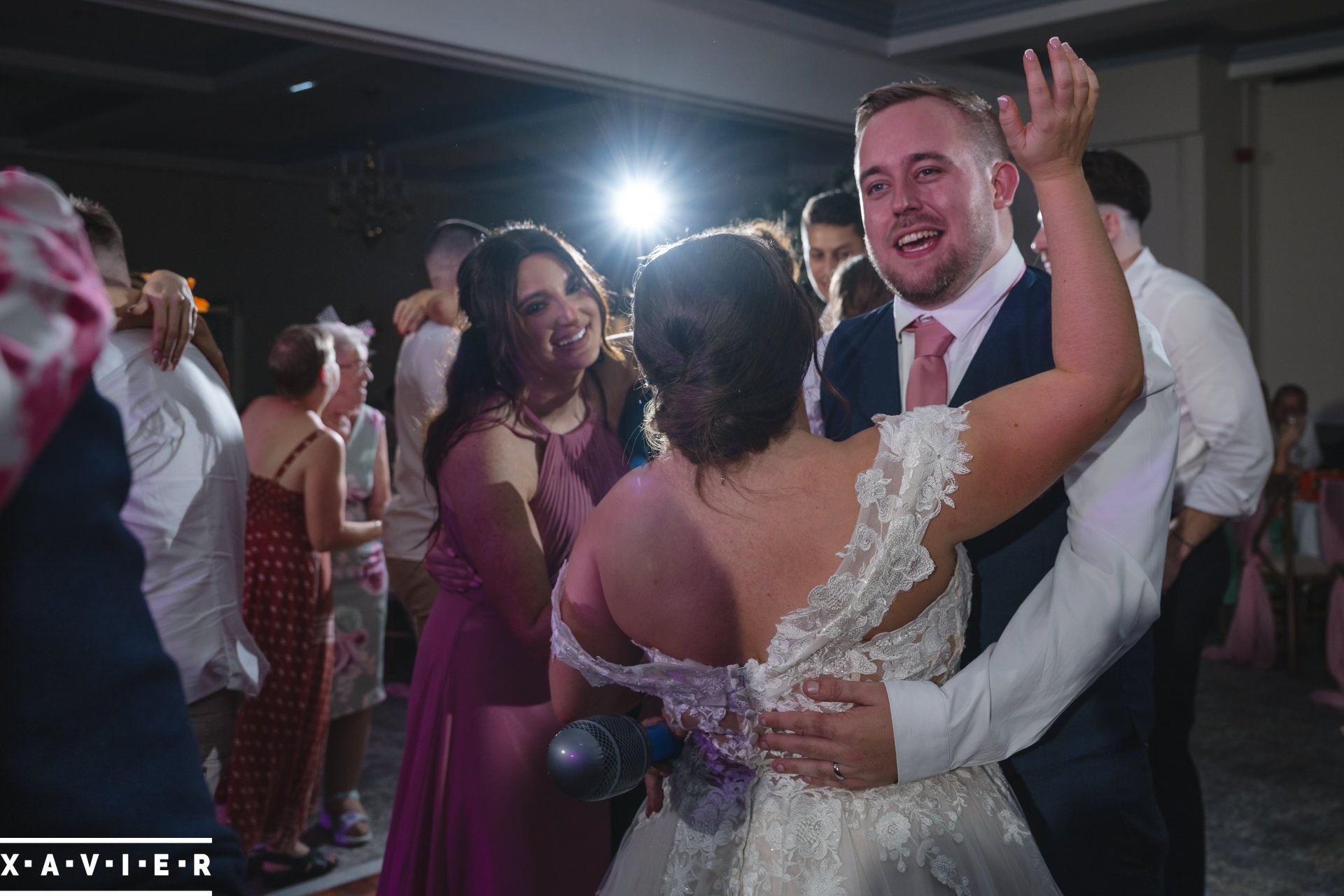 bride and groom dancing