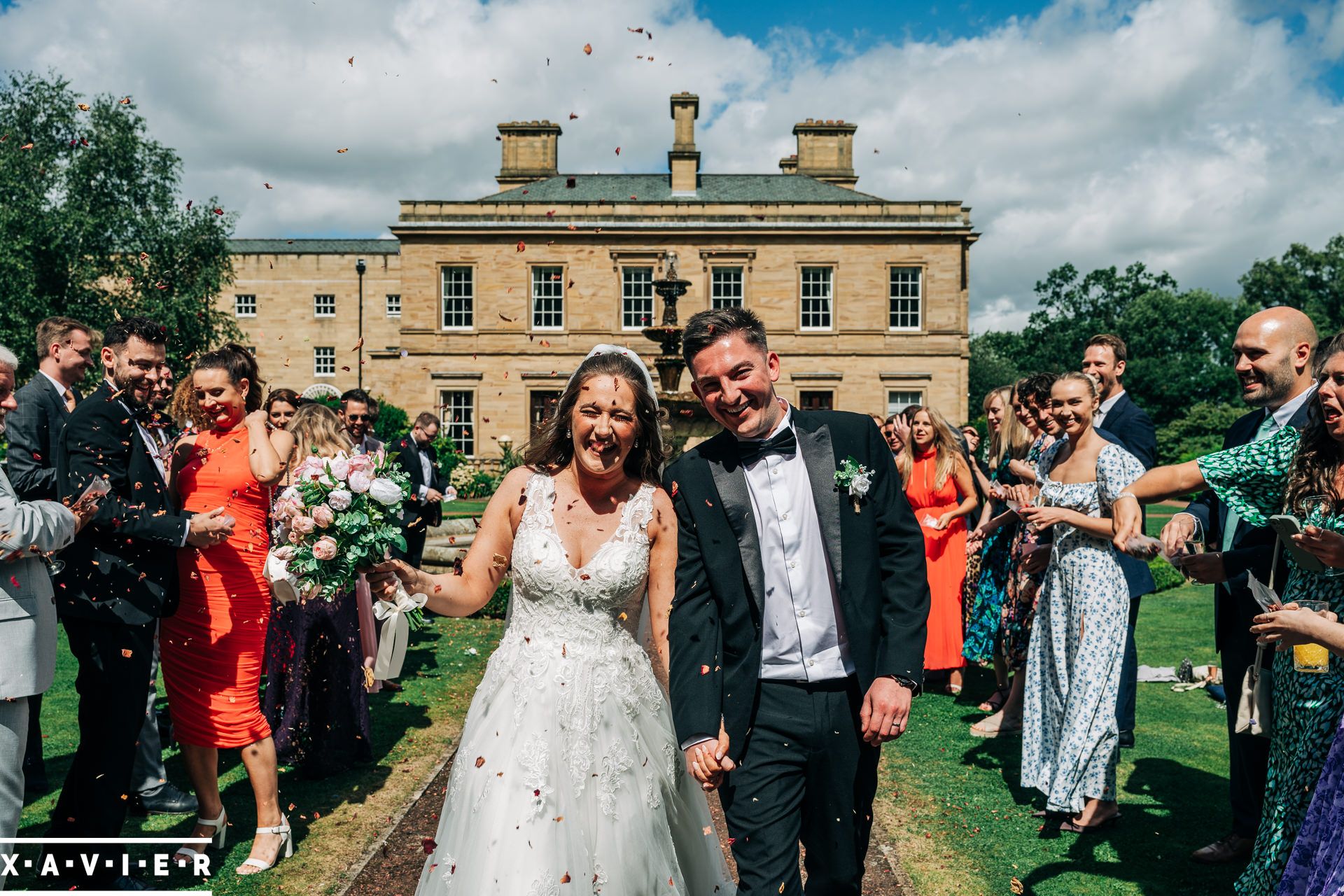 Yorkshire documentary wedding photographer oulton hall confetti