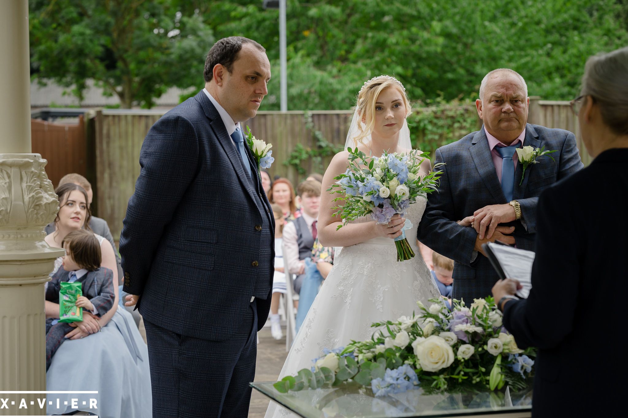 bride and groom at the altar