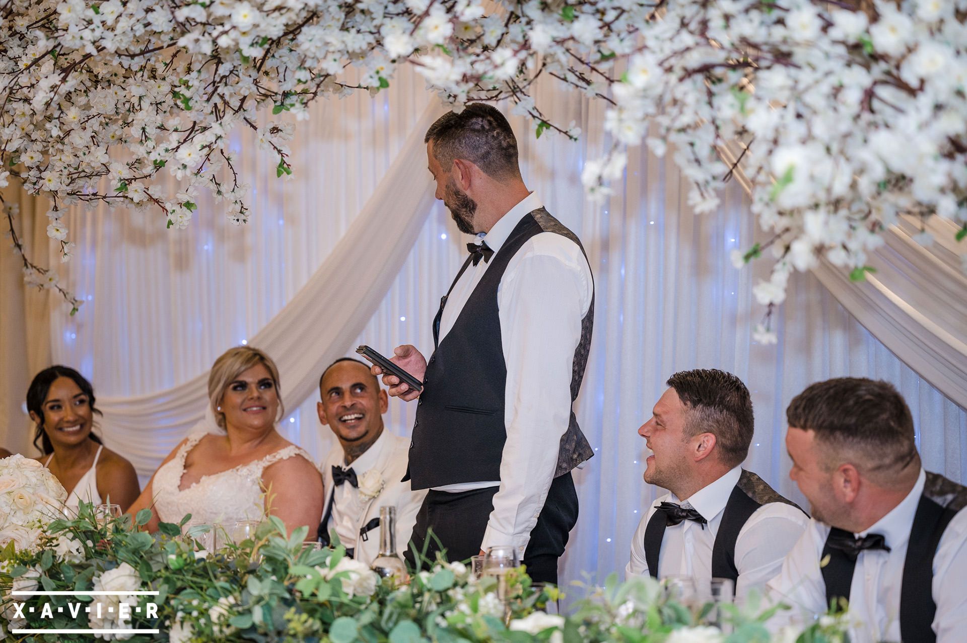 Guests amused at best man speech