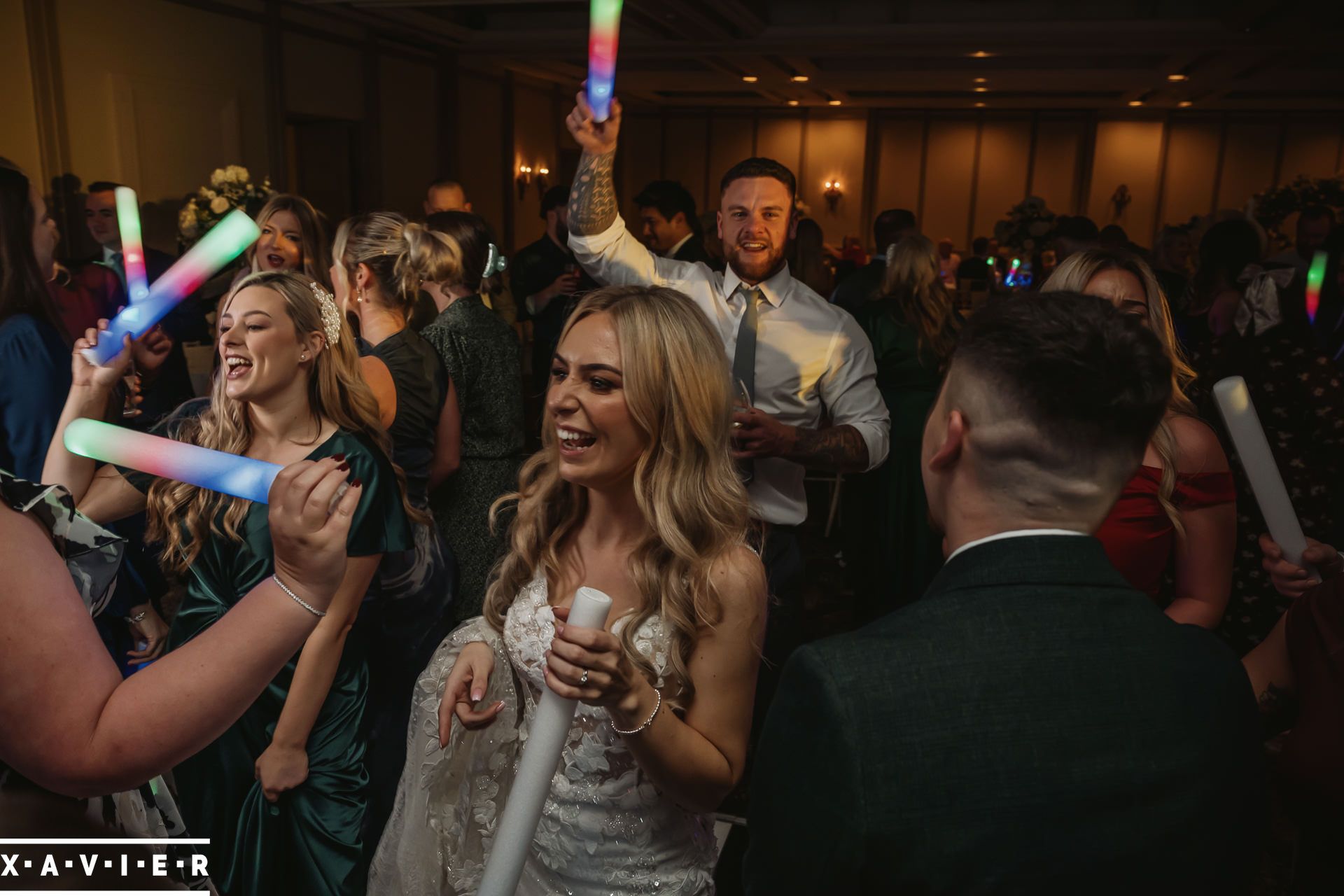 bride dancing with guests