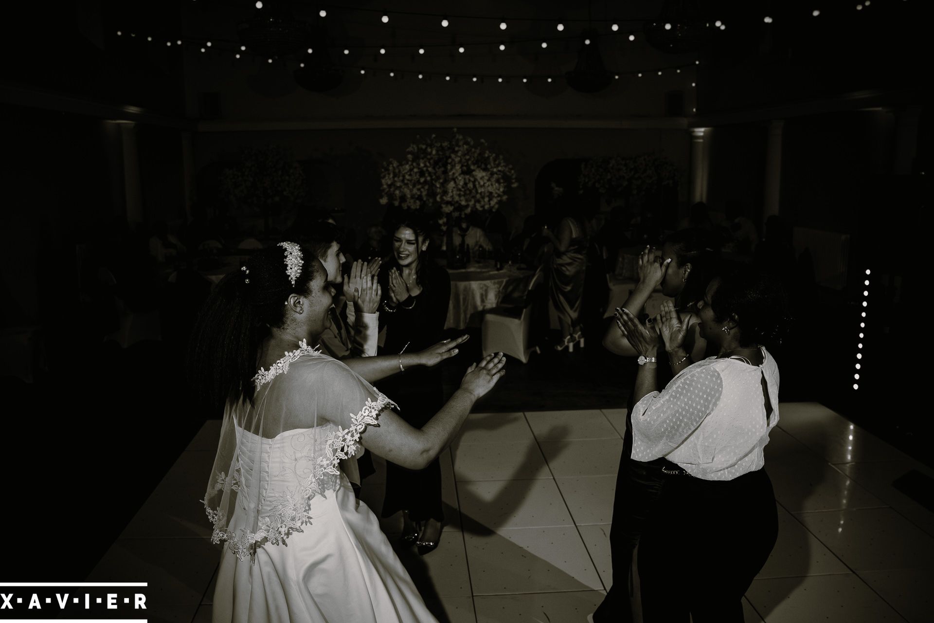 bride having fun on the dance floor